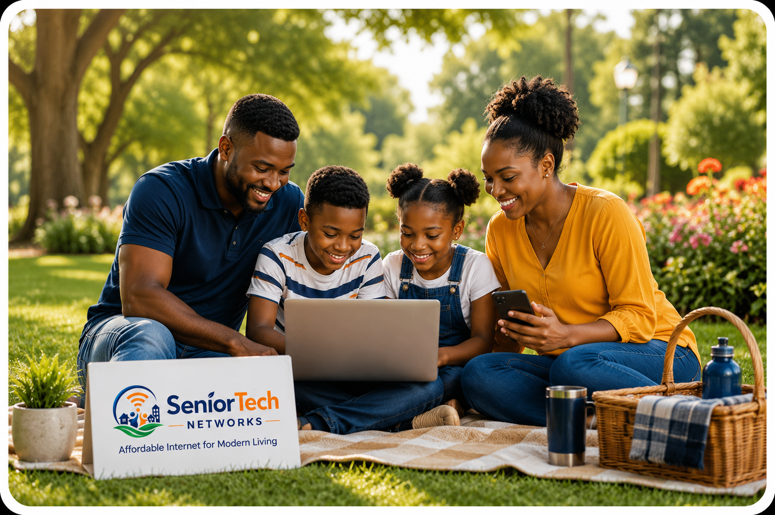 Ghanaian family enjoying internet connectivity